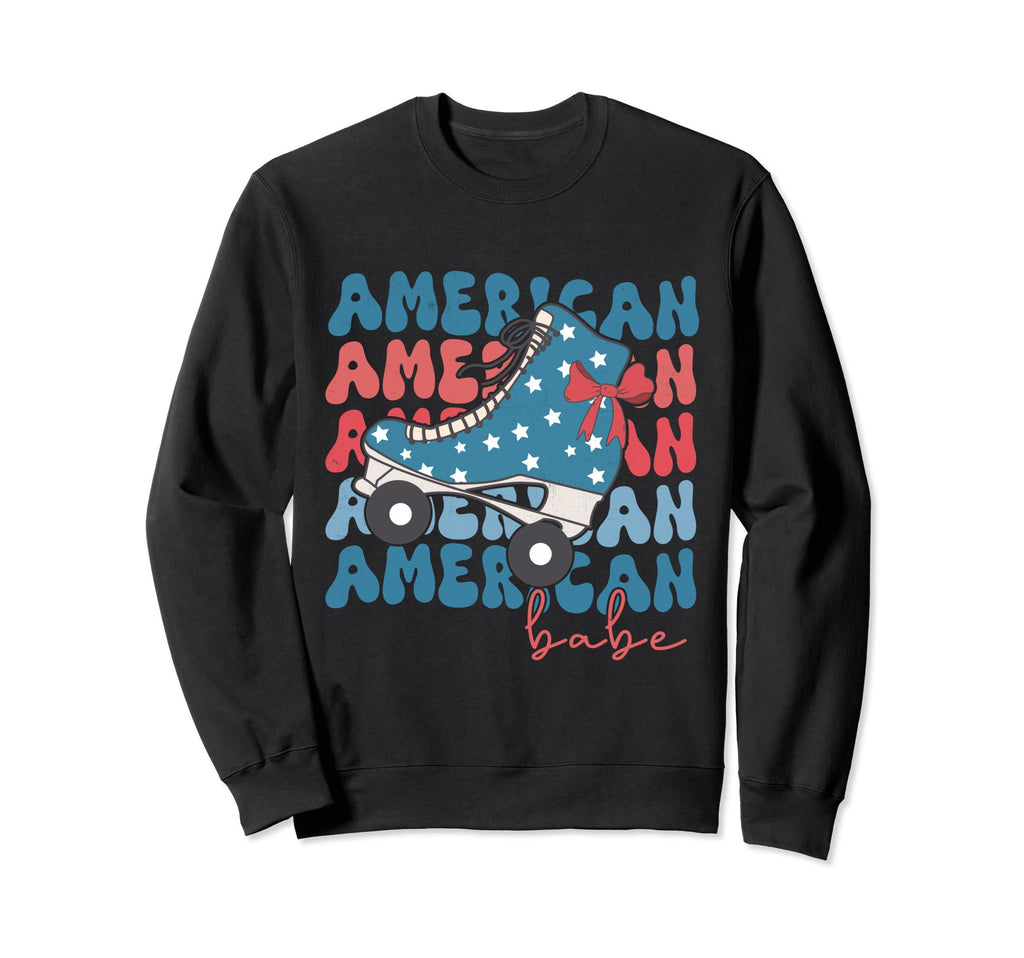 July 4Th Roller Skates American Flag Sweatshirt - Novelty Apparel Unisex - T-Shirt, Sweatshirt, Hoodie