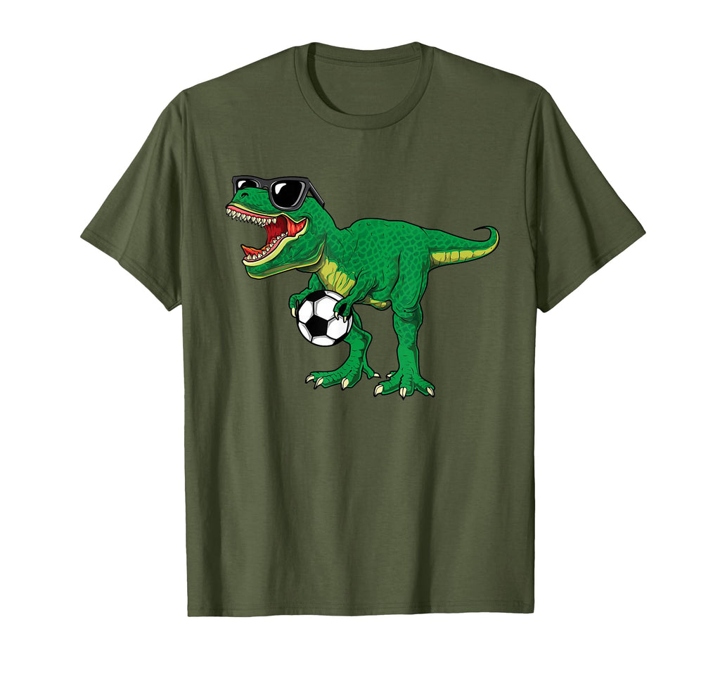 T Rex Dinosaur Soccer Player Trex T-Shirt - Aesthetic Graphic Men Women - T-Shirt, Sweatshirt, Hoodie