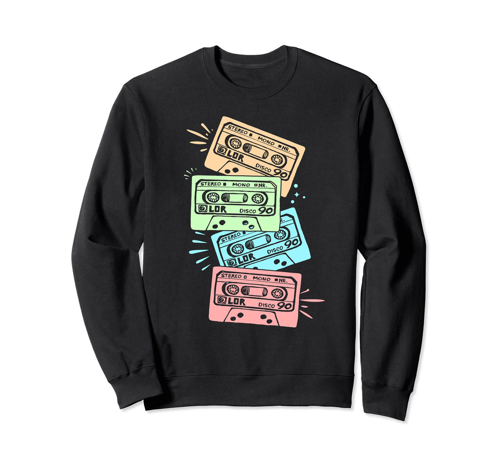Colorful Cassette Tape Sweatshirt - Aesthetic Graphic for Adults - T-Shirt, Sweatshirt, Hoodie