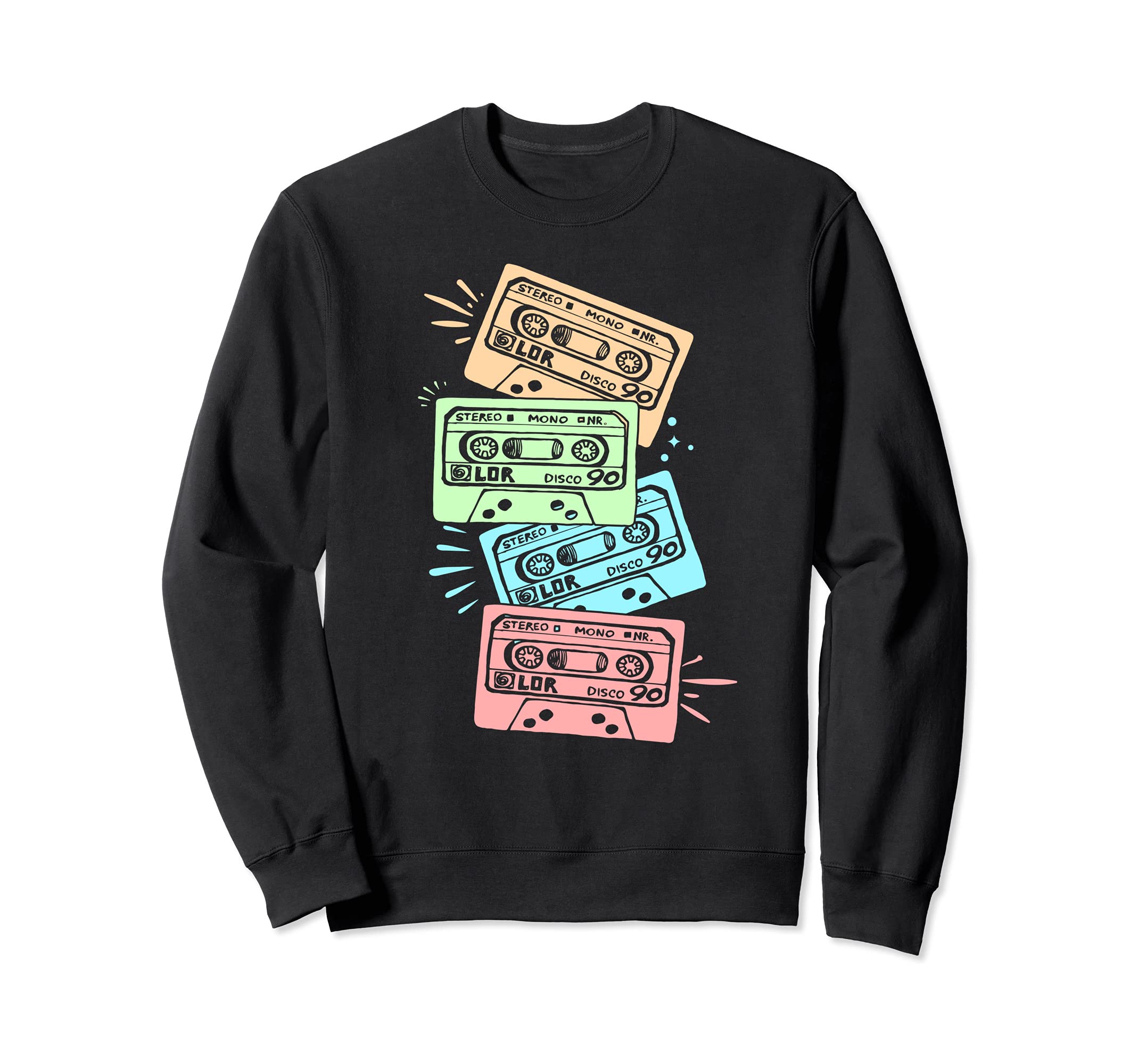 Colorful Cassette Tape Sweatshirt - Aesthetic Graphic for Adults - T-Shirt, Sweatshirt, Hoodie