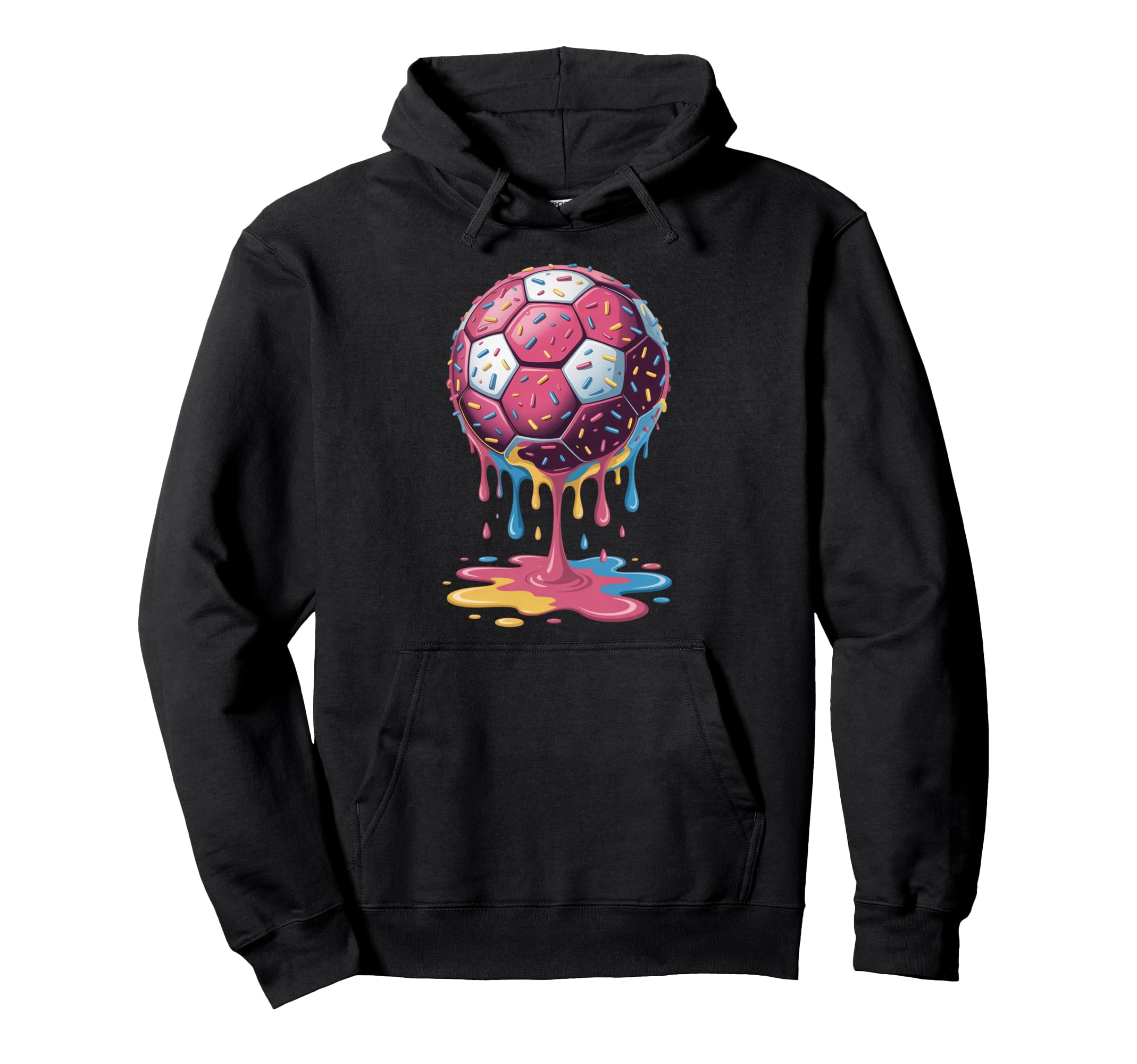 Soccer Ball Drip Ice Cream Drip Game Hoodie - Streetwear Style for Adults - T-Shirt, Sweatshirt, Hoodie