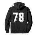 Number 78 Backside 80S 90S Team Jersey Hoodie - Minimalist Print Unisex - T-Shirt, Sweatshirt, Hoodie