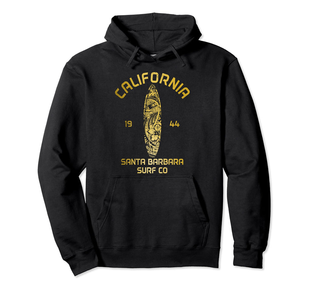 Santa Barbara California Surf Surfer Hoodie - Custom Art Print Unisex - T-Shirt, Sweatshirt, Hoodie