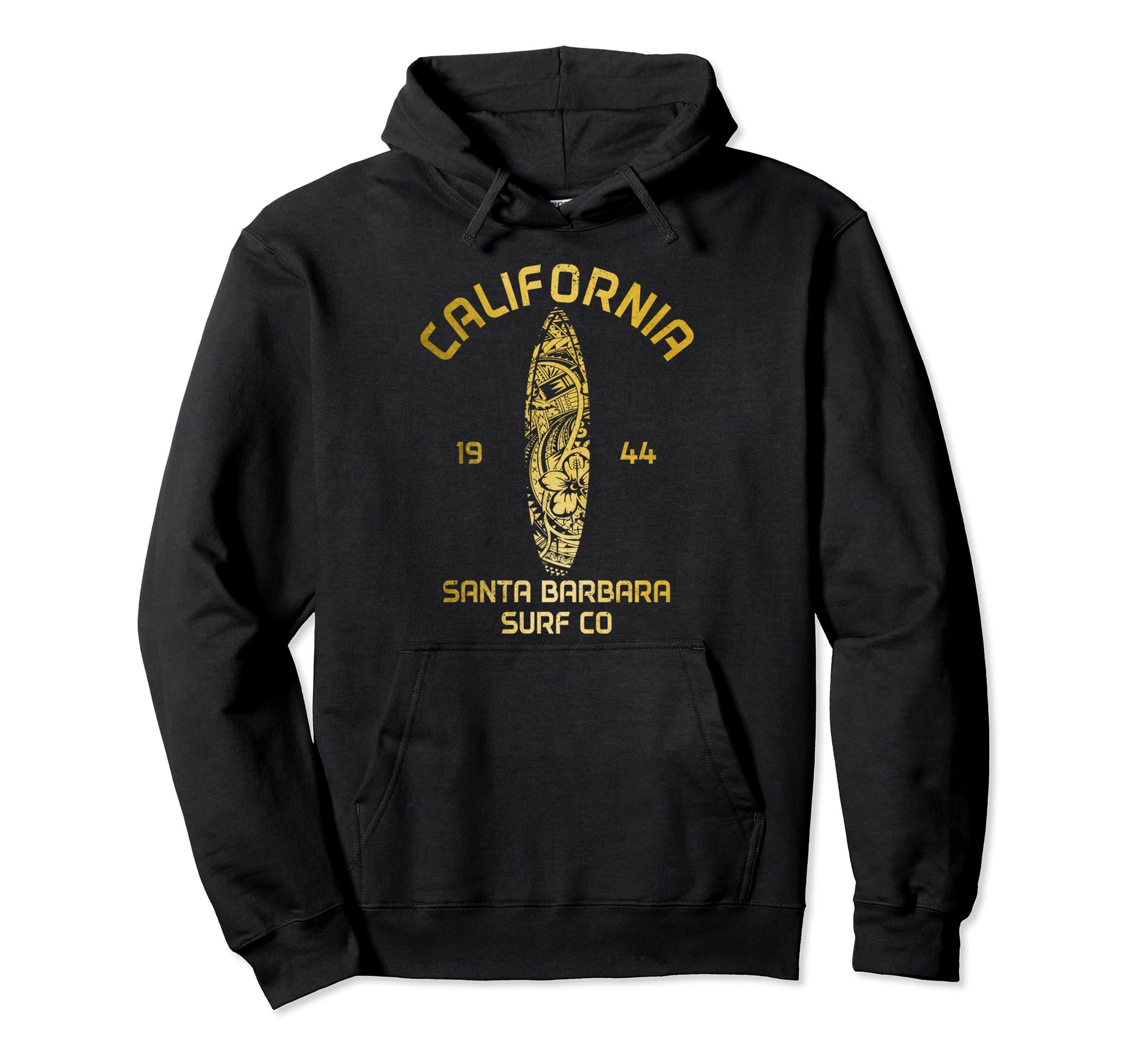 Santa Barbara California Surf Surfer Hoodie - Custom Art Print Unisex - T-Shirt, Sweatshirt, Hoodie