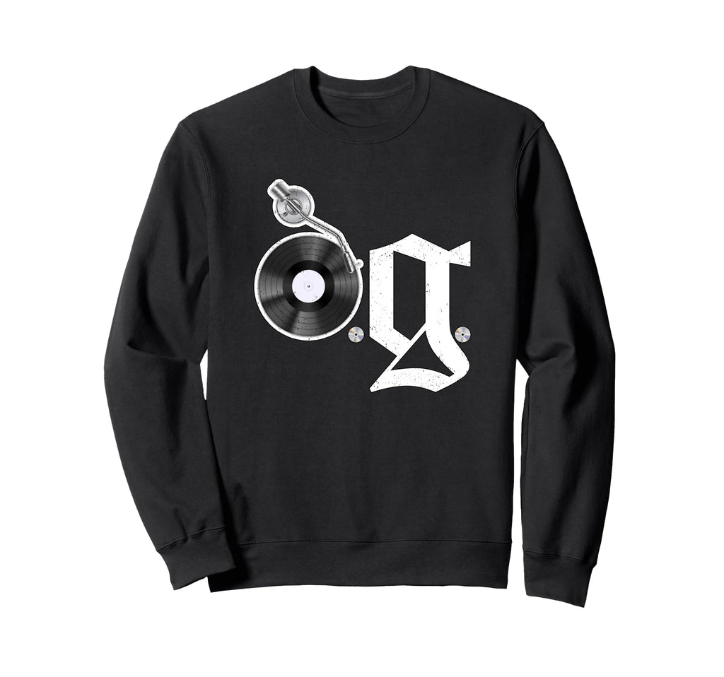 Old School Og Hip Hop Head Vinyl Sweatshirt - Minimalist Print Men Women - T-Shirt, Sweatshirt, Hoodie