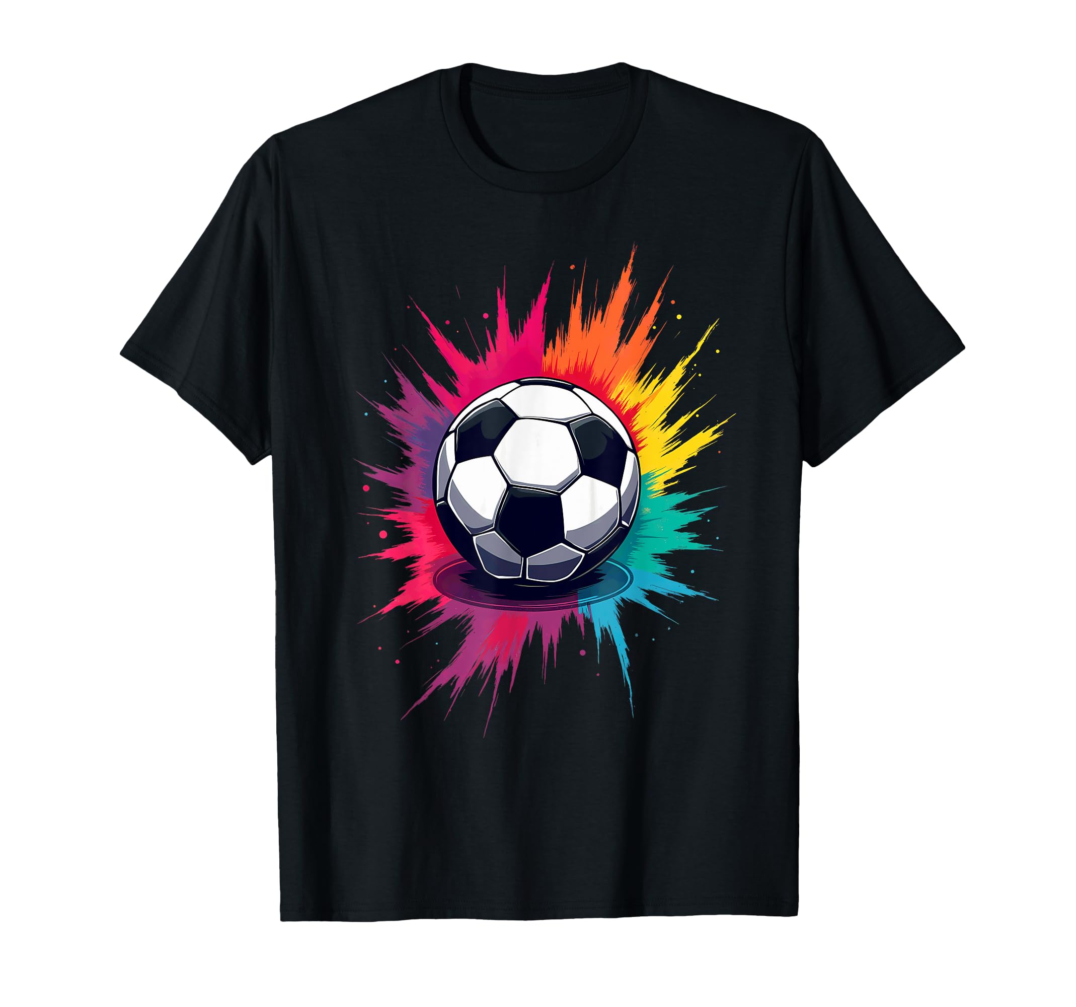 Colorful Tie Dye Soccer Ball T-Shirt - Minimalist Print Men Women - T-Shirt, Sweatshirt, Hoodie