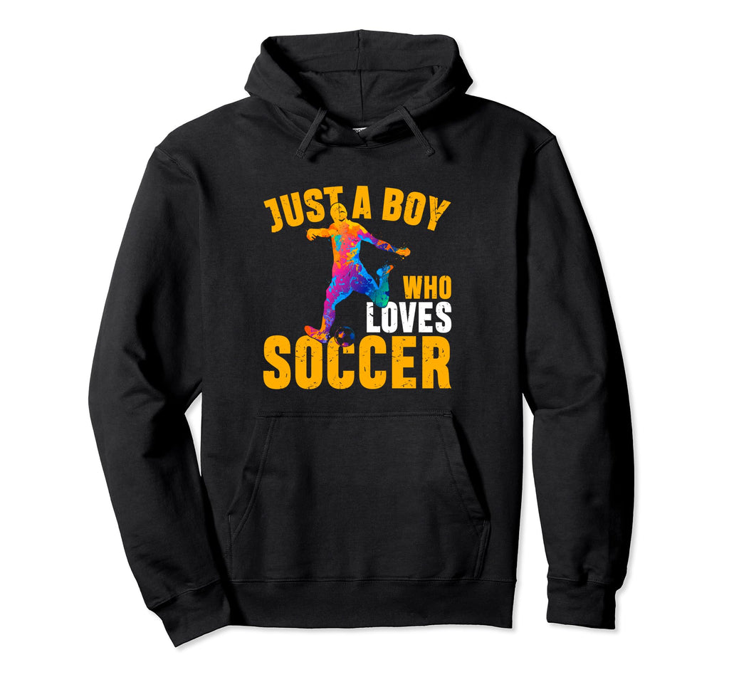 Funny Just Who Loves Soccer Hoodie - Minimalist Print Men Women - T-Shirt, Sweatshirt, Hoodie