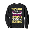 Rollerskate Runs Jesus And Roller Sweatshirt - Graphic Print for Adults - T-Shirt, Sweatshirt, Hoodie