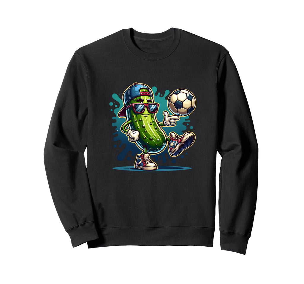 Soccer Pickle Character Shades Sweatshirt - Fun Novelty Design Men Women - T-Shirt, Sweatshirt, Hoodie