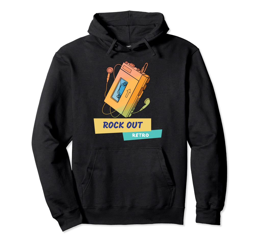 Rock Out Walkman Cassette Tape Player Hoodie - Aesthetic Graphic Unisex - T-Shirt, Sweatshirt, Hoodie