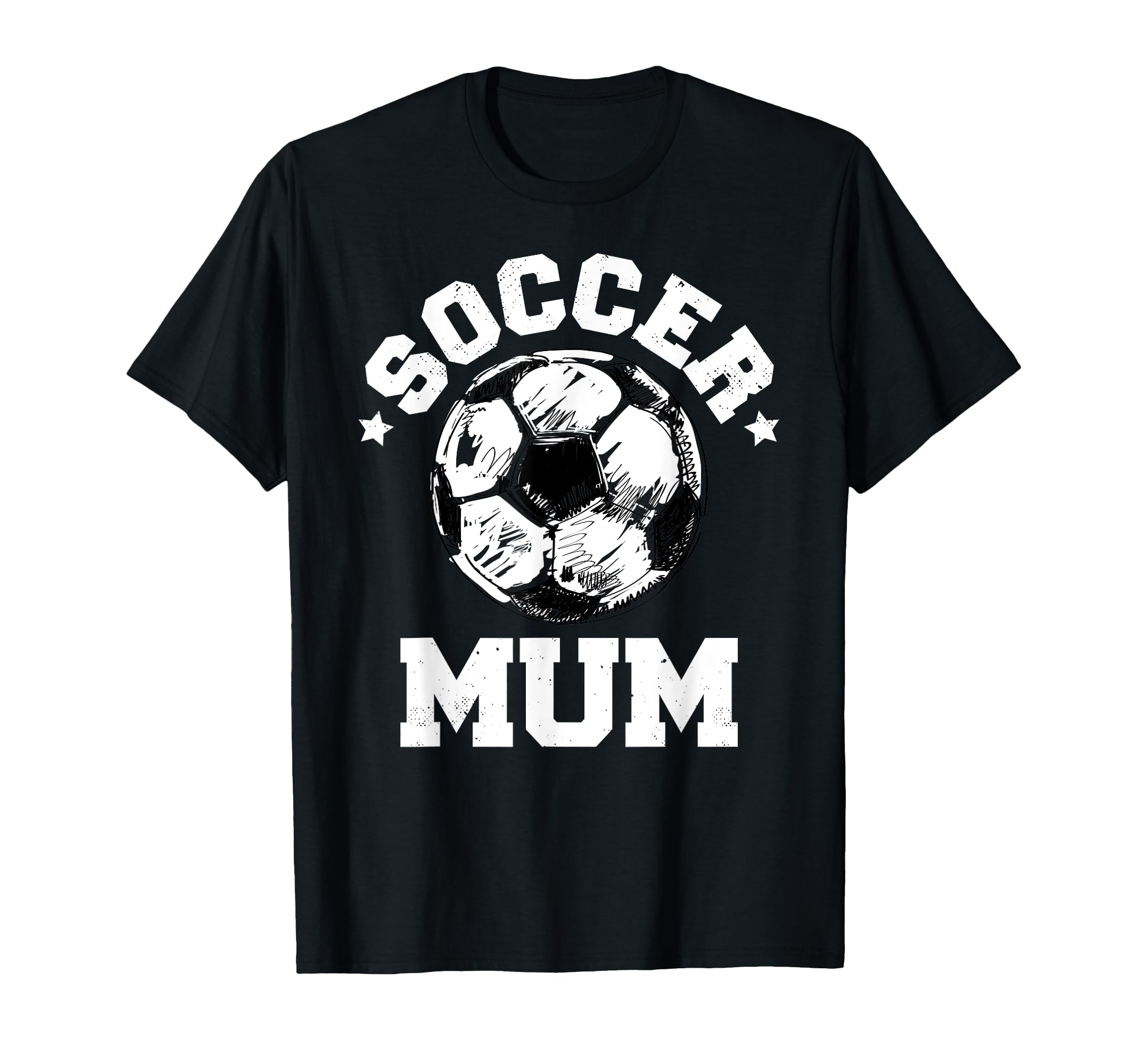 Soccer Mum Soccer Ball Distressed Funny T-Shirt - Custom Art Print Unisex - T-Shirt, Sweatshirt, Hoodie