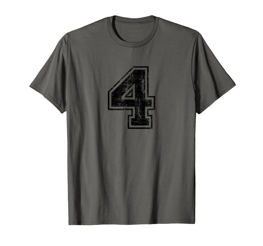 Number 4 Four Varsity Distressed T-Shirt - Casual Everyday Wear for Adults - T-Shirt, Sweatshirt, Hoodie