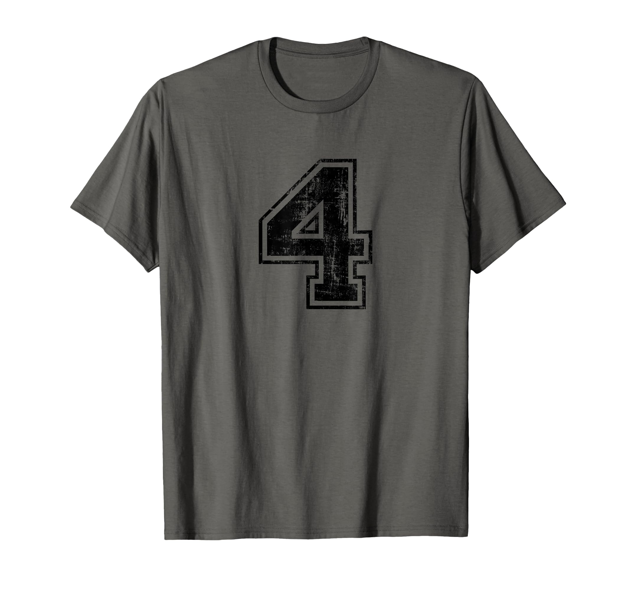 Number 4 Four Varsity Distressed T-Shirt - Casual Everyday Wear for Adults - T-Shirt, Sweatshirt, Hoodie