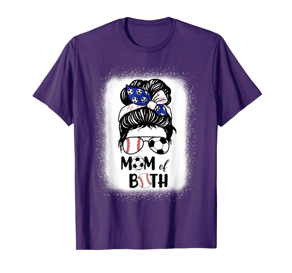 Messy Bun Soccer Mom Baseball Mom Both T-Shirt - Unique Graphic for Adults - T-Shirt, Sweatshirt, Hoodie