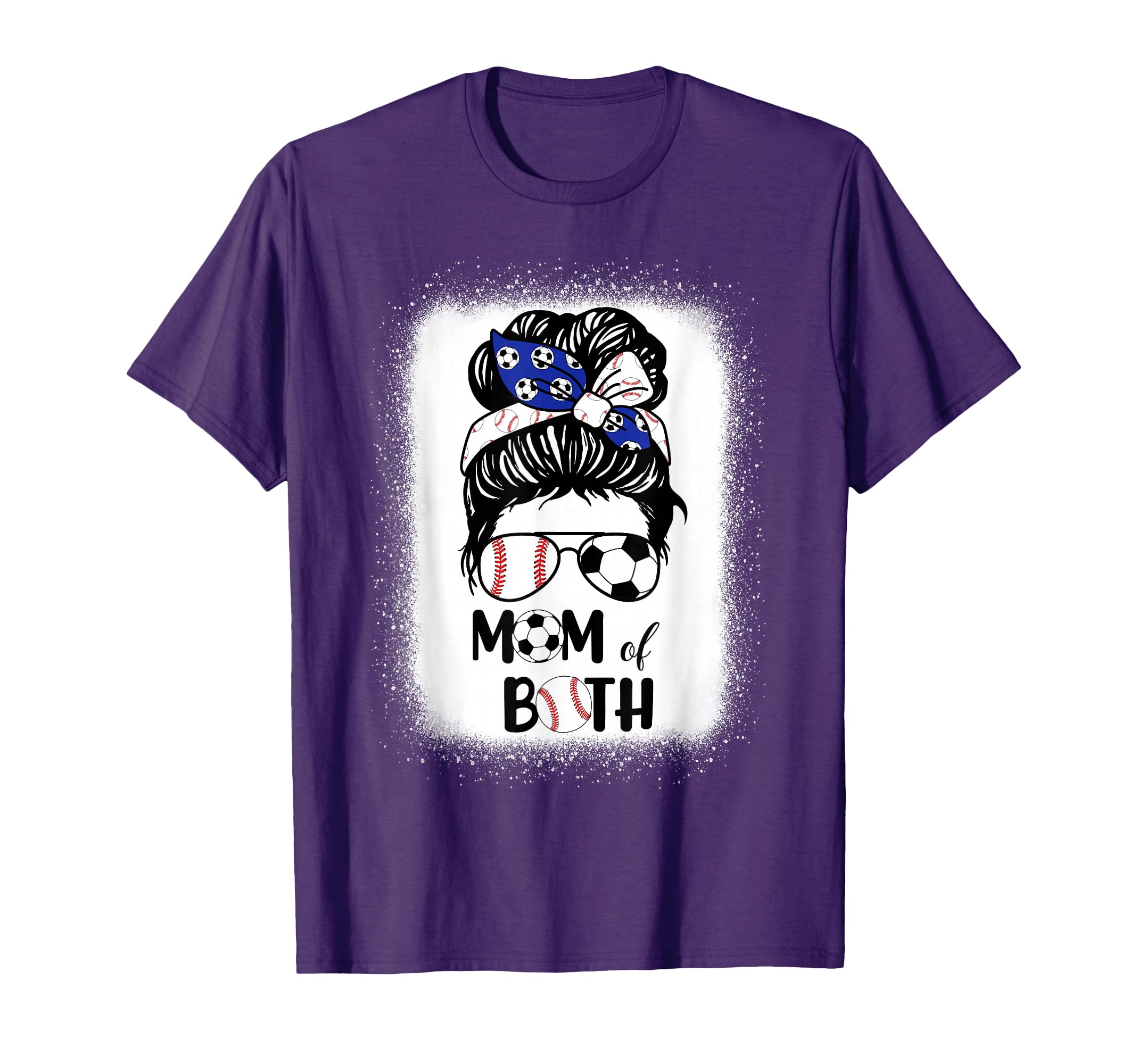 Messy Bun Soccer Mom Baseball Mom Both T-Shirt - Unique Graphic for Adults - T-Shirt, Sweatshirt, Hoodie