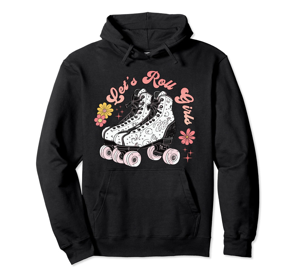 Funny Lets Roll Roller Skate Derby Hoodie - Novelty Apparel Men Women - T-Shirt, Sweatshirt, Hoodie