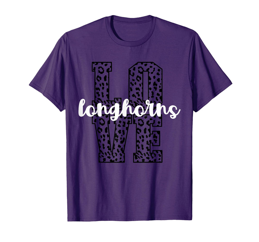 Longhorns Love Team Mascot School T-Shirt - Custom Art Print for Adults - T-Shirt, Sweatshirt, Hoodie