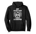 Hockey Keeper Step Mom Hockey Goalie Hoodie - Minimalist Print Men Women - T-Shirt, Sweatshirt, Hoodie