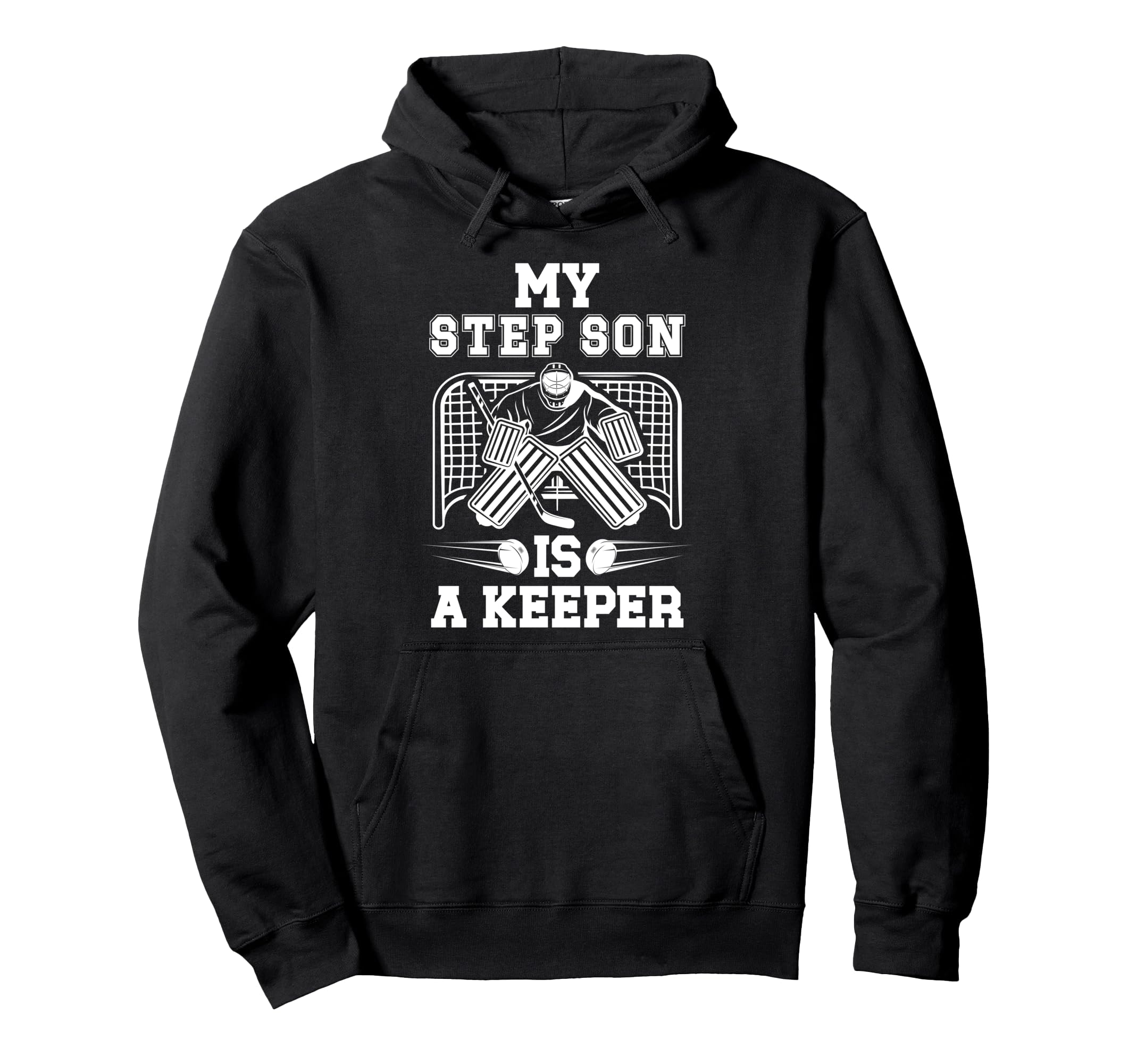 Hockey Keeper Step Mom Hockey Goalie Hoodie - Minimalist Print Men Women - T-Shirt, Sweatshirt, Hoodie
