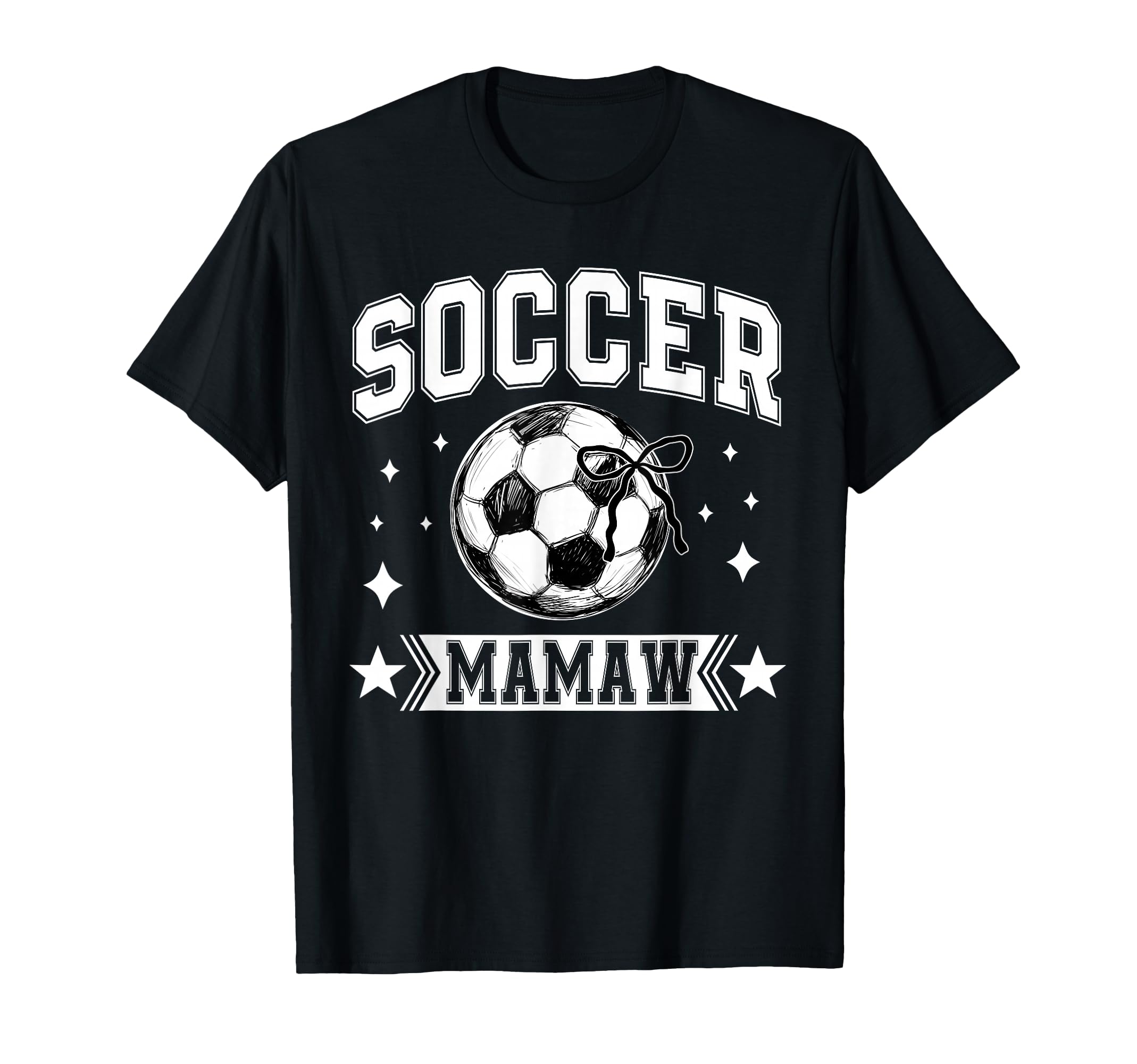 Coquette Bow Soccer Mamaw Soccer Team T-Shirt - Trendy Graphic for Adults - T-Shirt, Sweatshirt, Hoodie