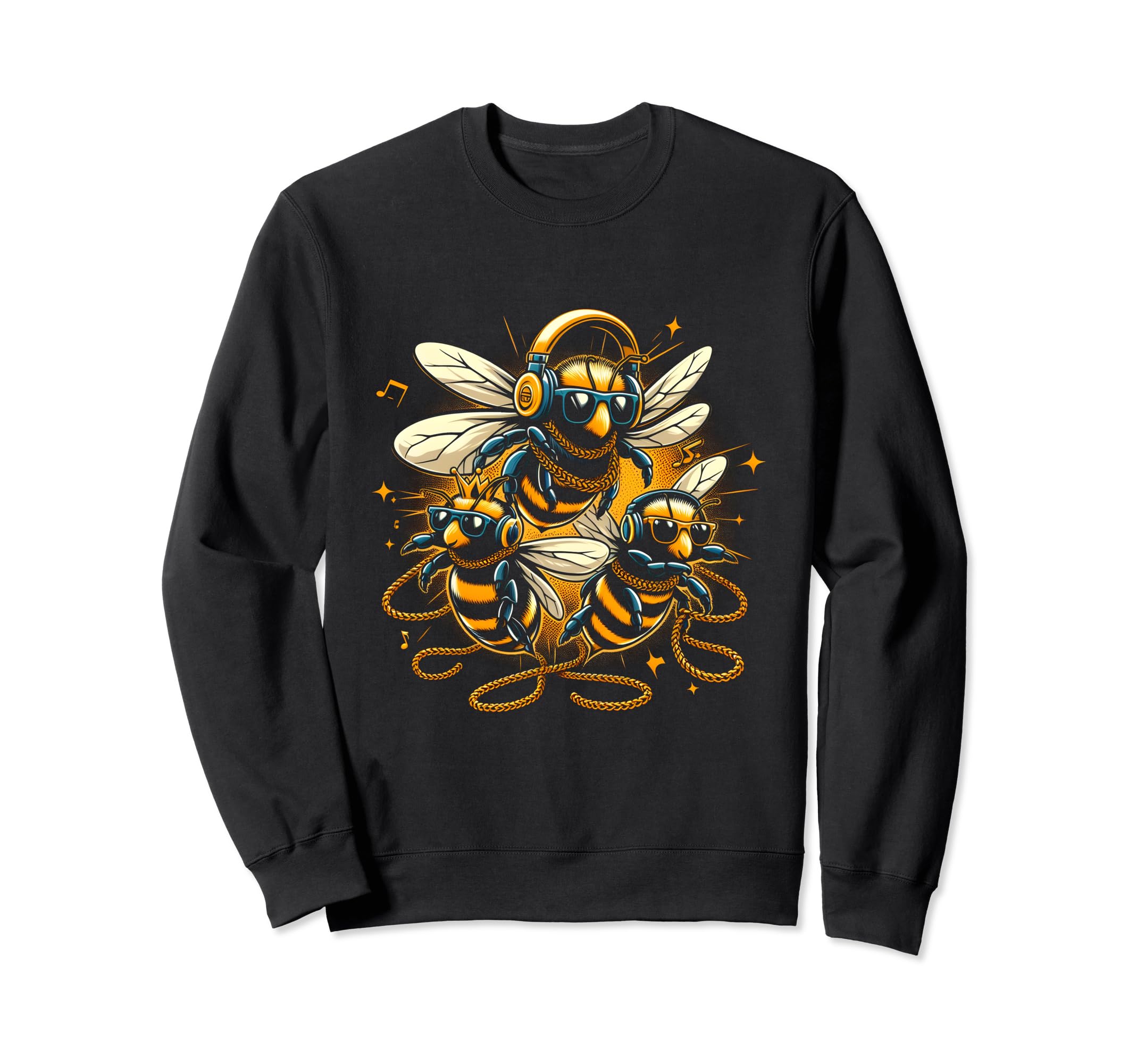 Bees Hip Hop Rap Old School Sweatshirt - Custom Art Print for Adults - T-Shirt, Sweatshirt, Hoodie