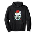 Funny Soccer Ball Santa Hat Lights Hoodie - Aesthetic Graphic for Adults - T-Shirt, Sweatshirt, Hoodie