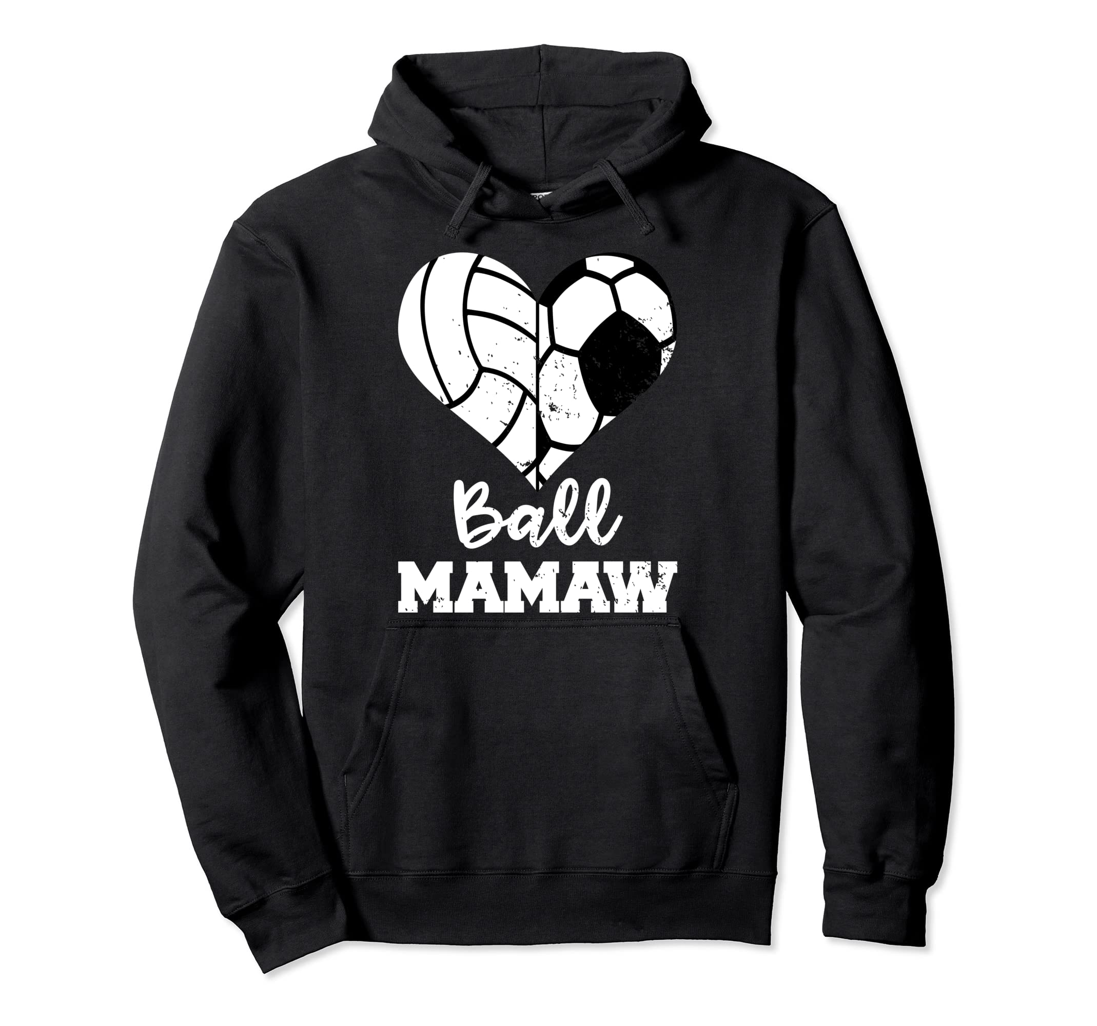 Ball Mamaw Heart Funny Soccer Volleyball Hoodie - Custom Art Print Unisex - T-Shirt, Sweatshirt, Hoodie