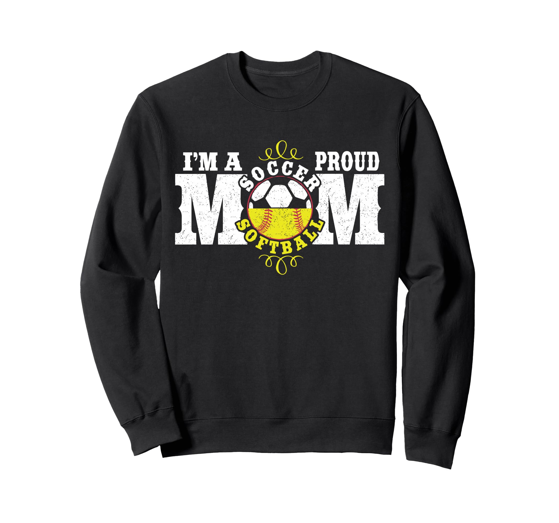 Im Proud Soccer Softball Mom Combined Sweatshirt - Graphic Print Men Women - T-Shirt, Sweatshirt, Hoodie