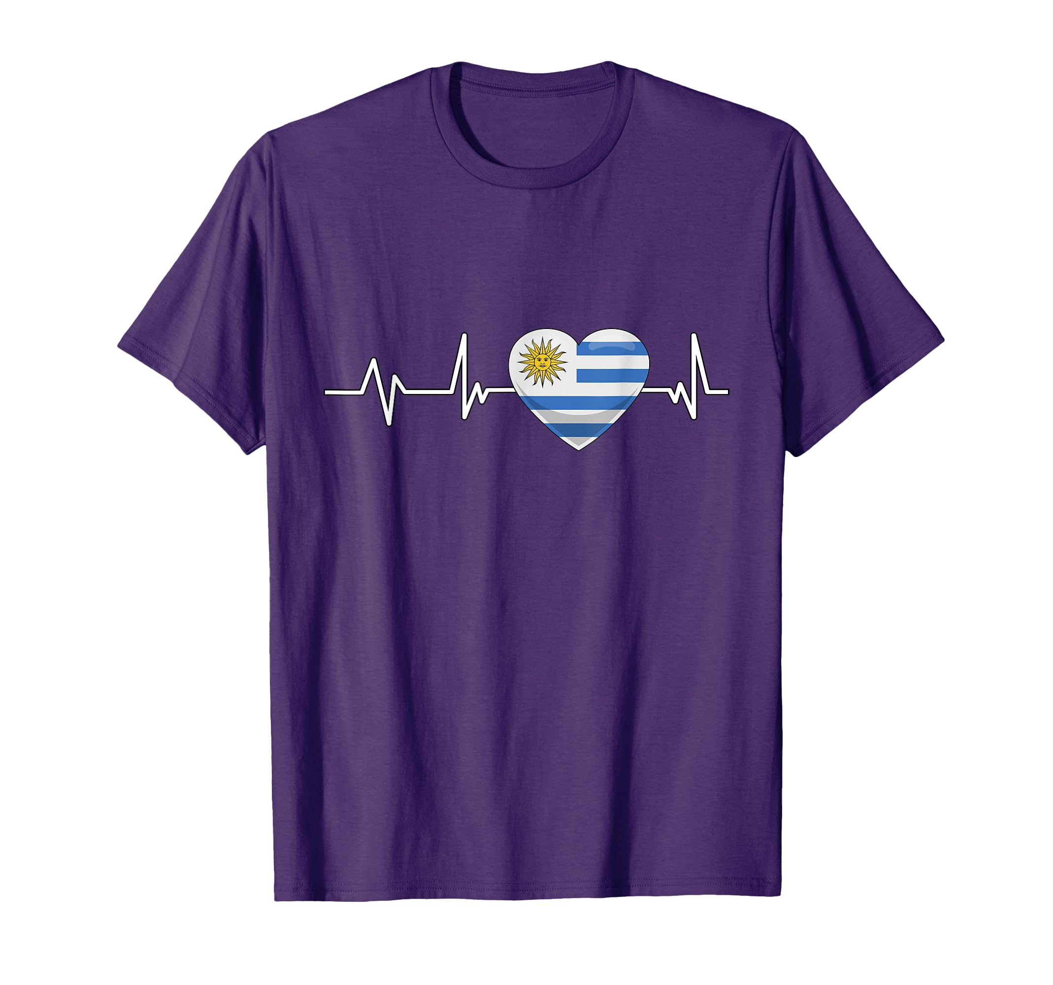 Uruguay Heartbeat Travel Lover Gift T-Shirt - Casual Everyday Wear Unisex - T-Shirt, Sweatshirt, Hoodie
