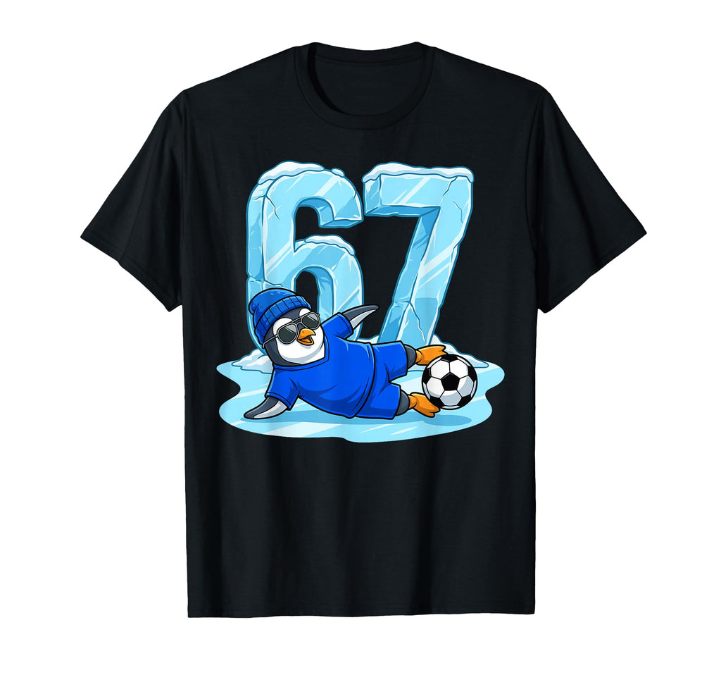 Penguin Soccer 67 Ice Slide Funny T-Shirt - Casual Everyday Wear Men Women - T-Shirt, Sweatshirt, Hoodie