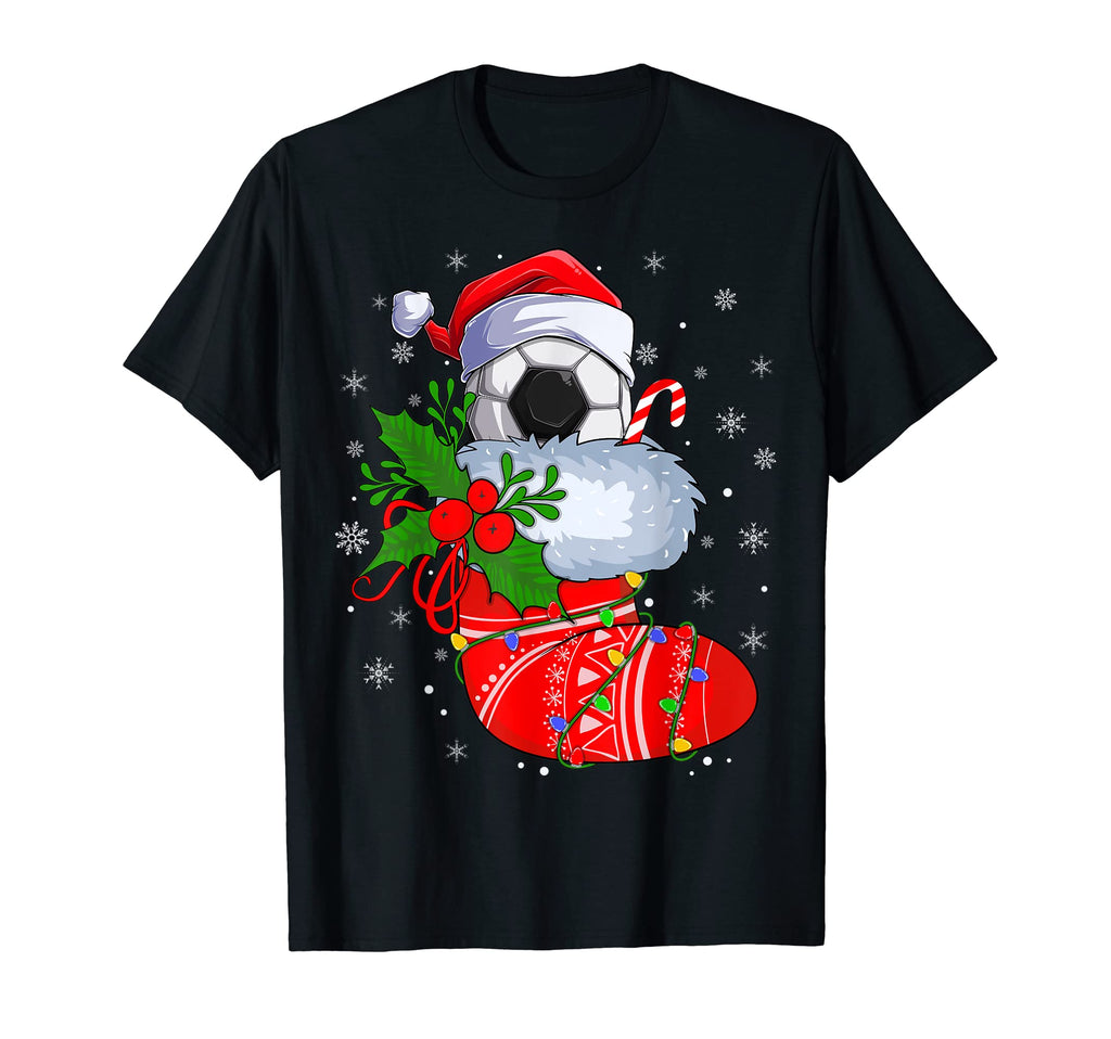 Funny Soccer Socks Santa Soccer T-Shirt - Minimalist Print Men Women - T-Shirt, Sweatshirt, Hoodie