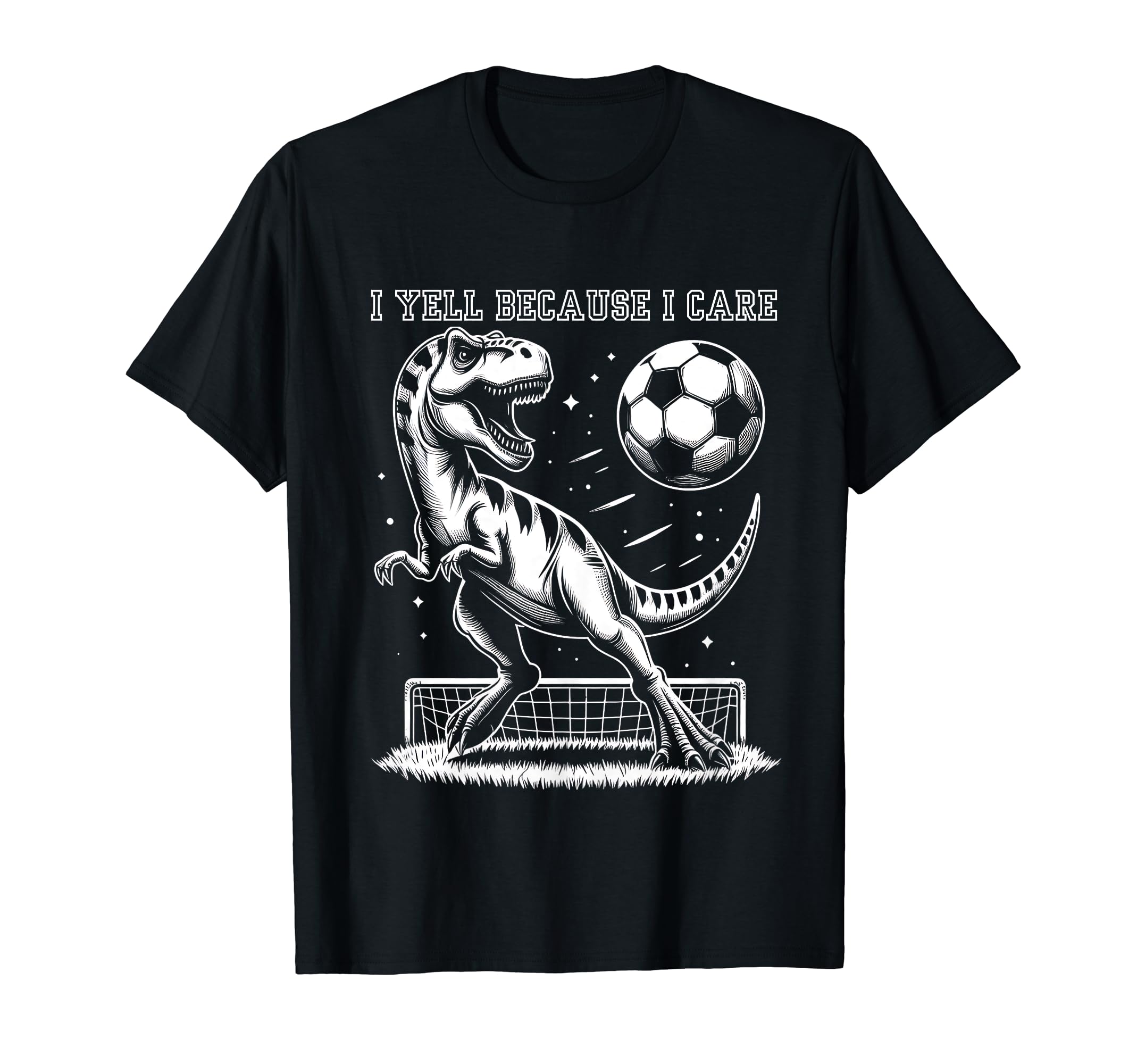 I Yell Because I Care Funny Soccer T-Shirt - Minimalist Print Men Women - T-Shirt, Sweatshirt, Hoodie