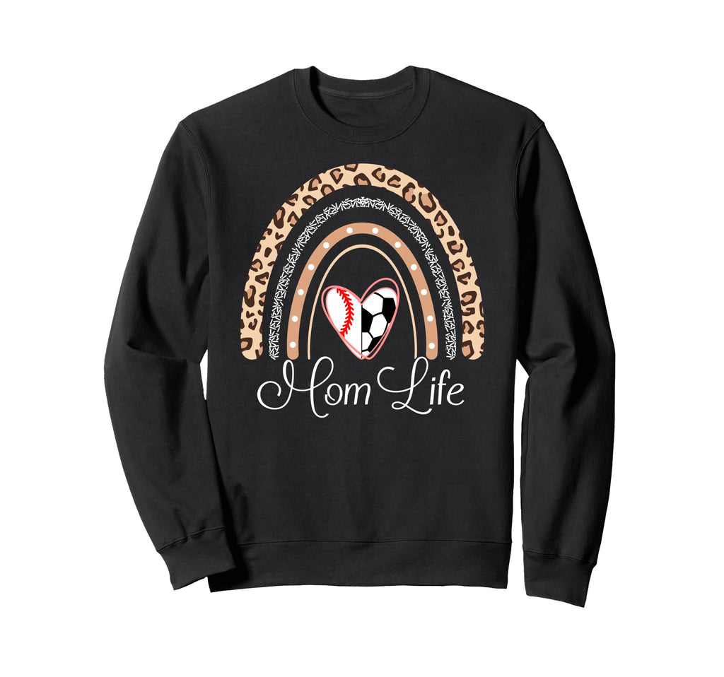 Mom Life Boho Rainbow Funny Sweatshirt - Minimalist Print for Adults - T-Shirt, Sweatshirt, Hoodie
