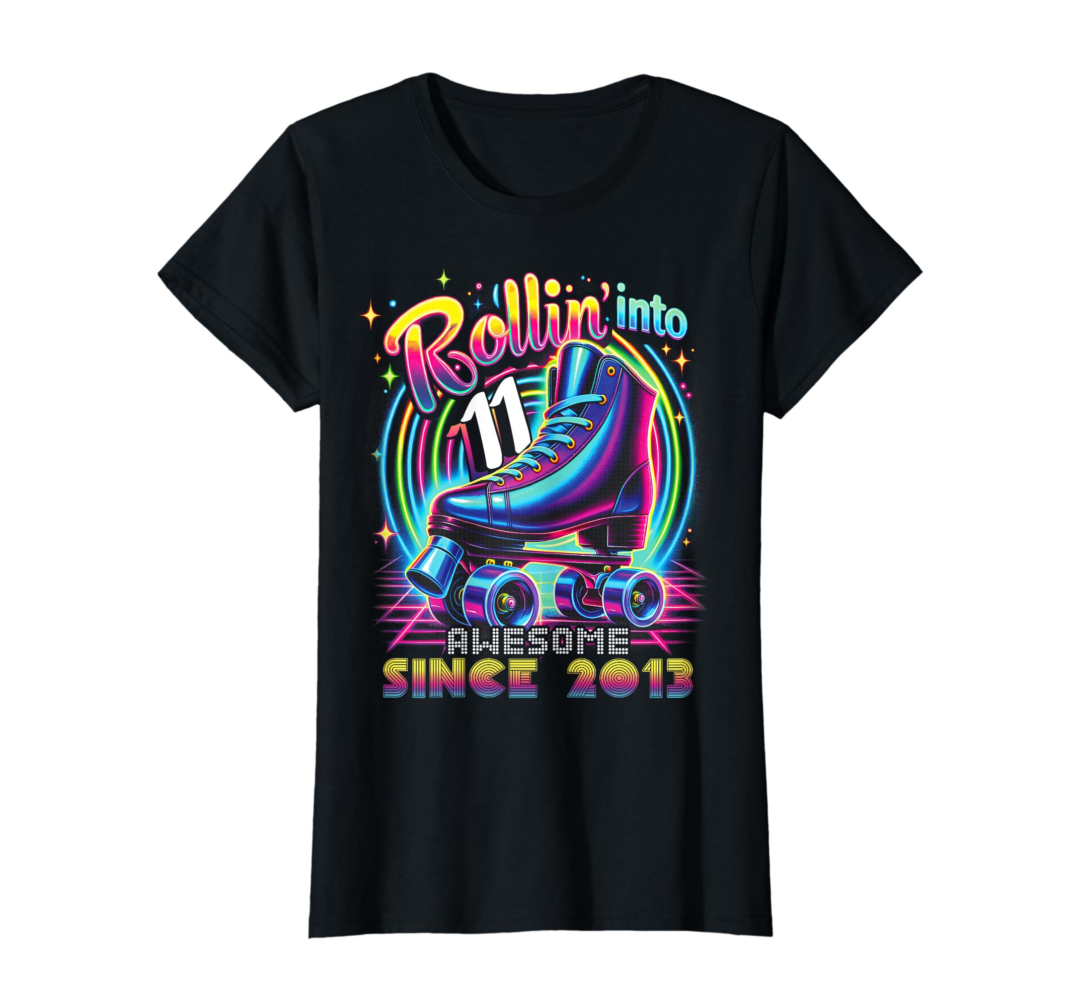 Roller Skate 11Th Birthday Skating Rollin T-Shirt - Graphic Print Unisex - T-Shirt, Sweatshirt, Hoodie