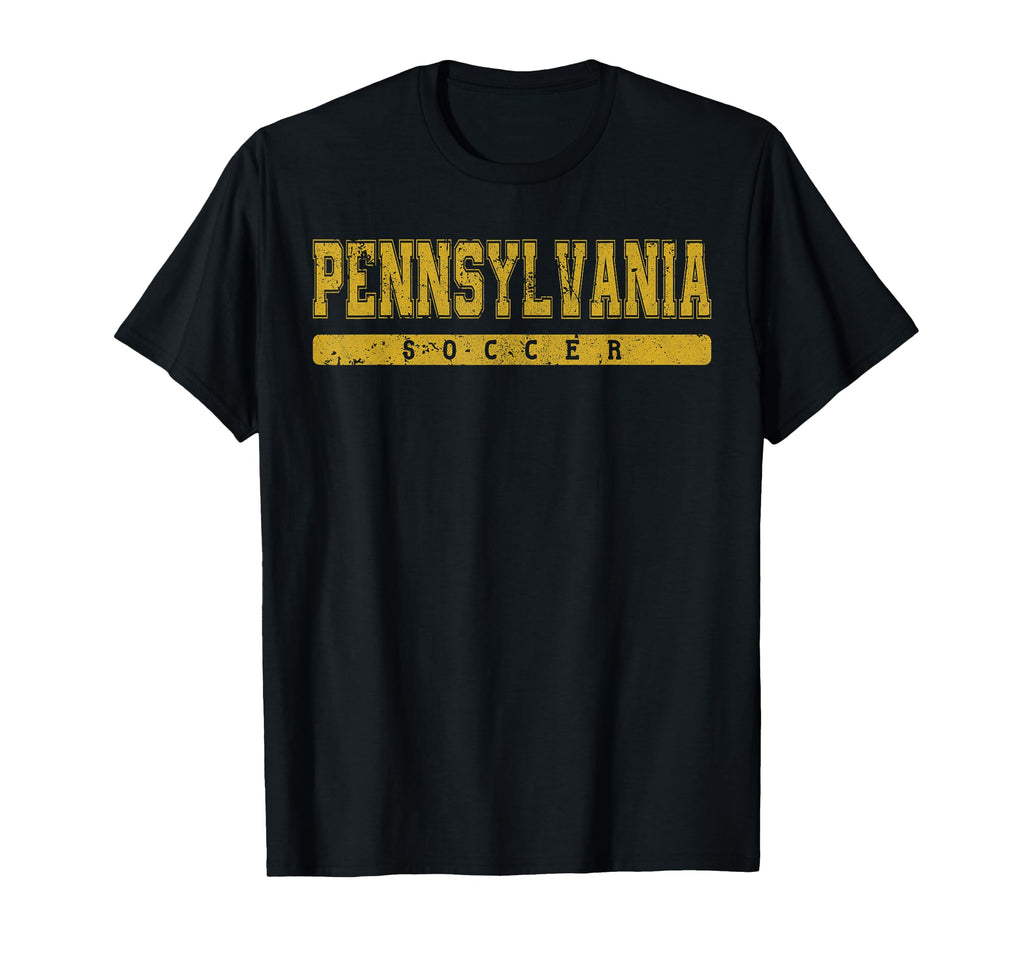 Pennsylvania Soccer Yellow Text T-Shirt - Fun Novelty Design for Adults - T-Shirt, Sweatshirt, Hoodie