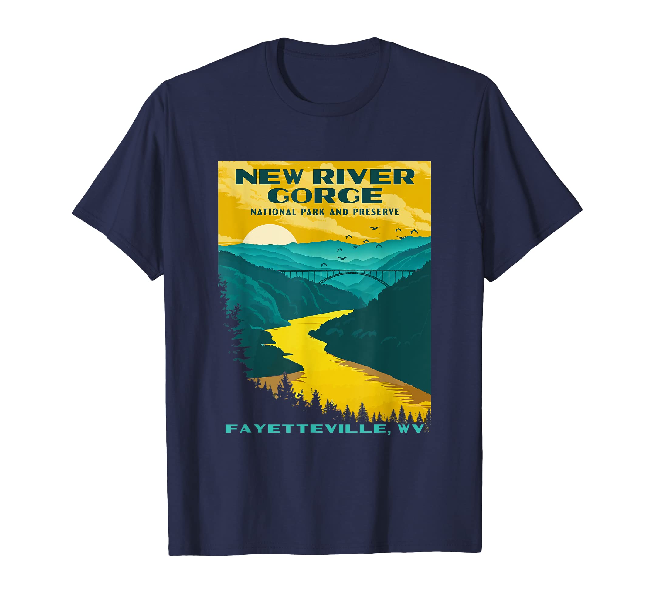 New River Gorge National Park Wpa T-Shirt - Graphic Print Unisex - T-Shirt, Sweatshirt, Hoodie