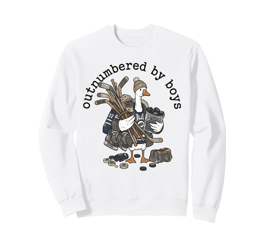 Mom Outnumbered Funny Iced Hockey Sweatshirt - Streetwear Style Unisex - T-Shirt, Sweatshirt, Hoodie