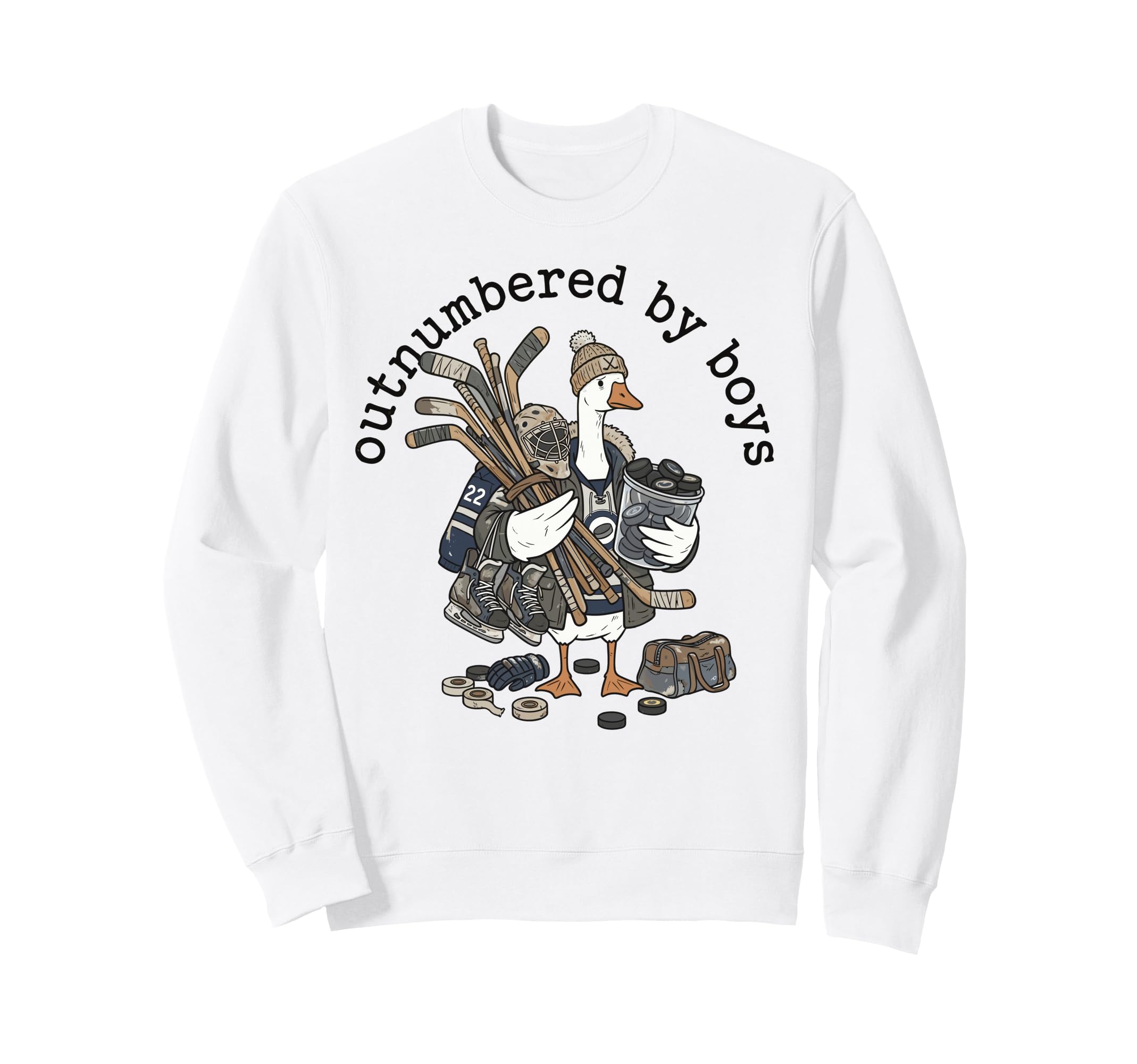 Mom Outnumbered Funny Iced Hockey Sweatshirt - Streetwear Style Unisex - T-Shirt, Sweatshirt, Hoodie