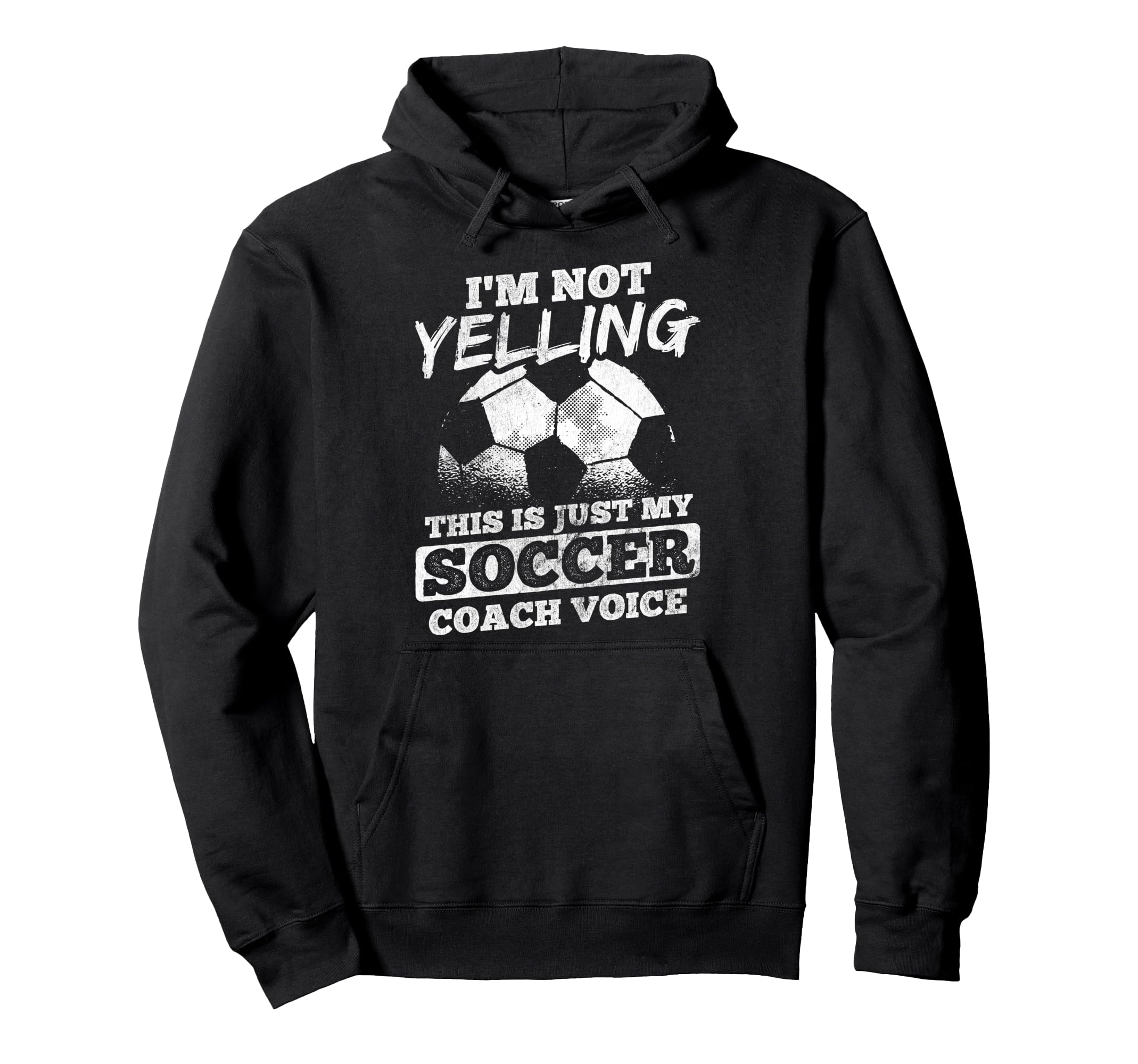Not Yelling Coach Voice Sports Football Ball Hoodie - Graphic Print Unisex - T-Shirt, Sweatshirt, Hoodie