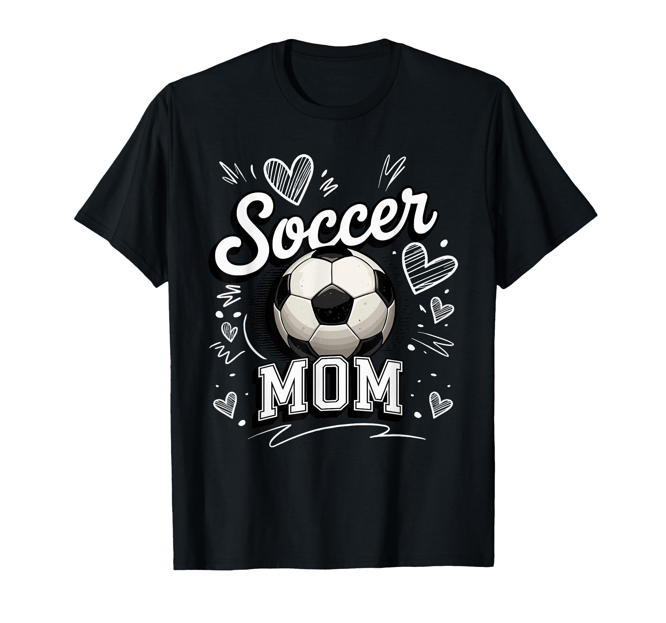 Soccer Mom Heart Love Football Mother T-Shirt - Minimalist Print Men Women - T-Shirt, Sweatshirt, Hoodie