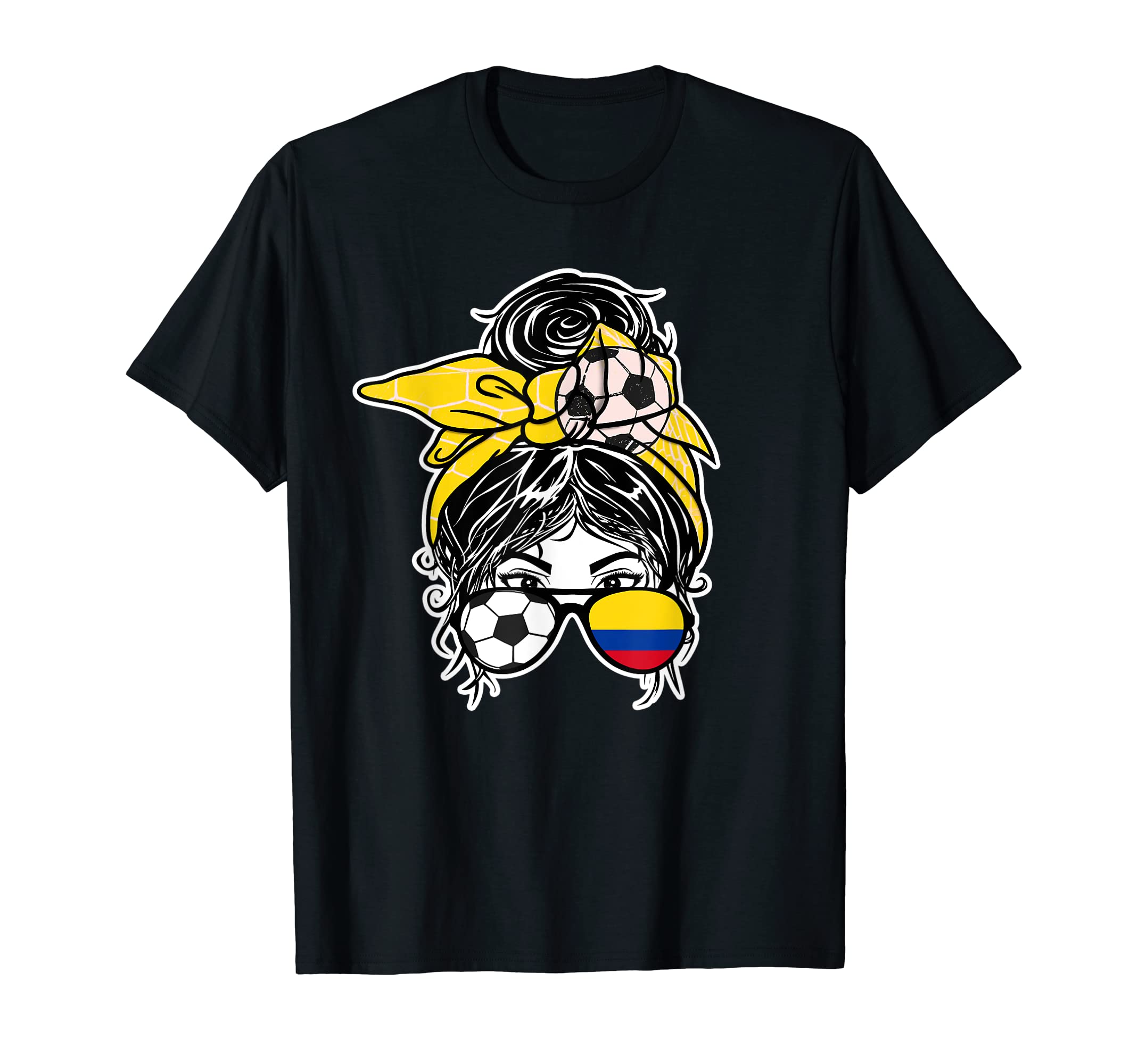Messy Bun Hair Colombian Soccer T-Shirt - Casual Everyday Wear Unisex - T-Shirt, Sweatshirt, Hoodie