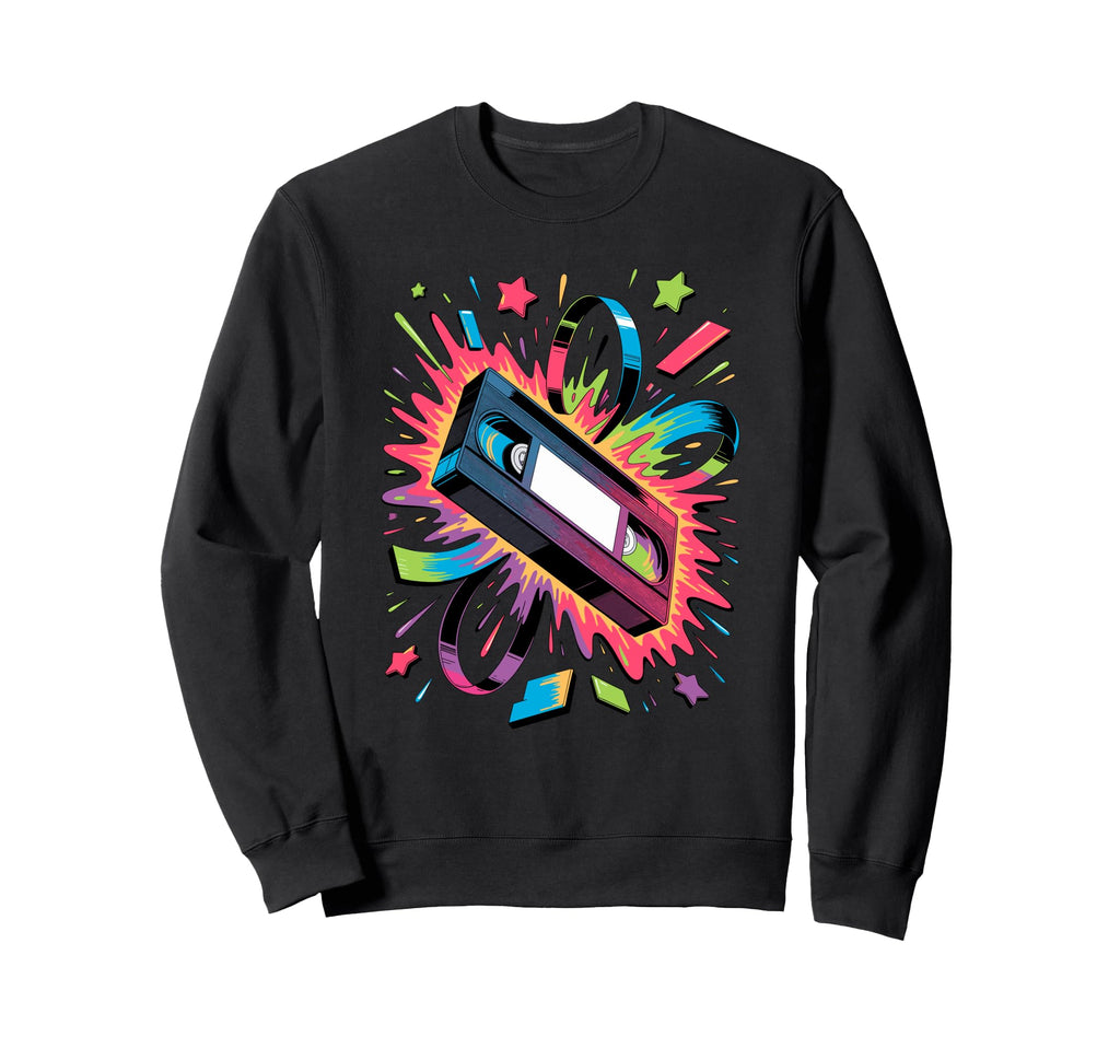Splash Art Cassette Player Music Sweatshirt - Fun Novelty Design Men Women - T-Shirt, Sweatshirt, Hoodie