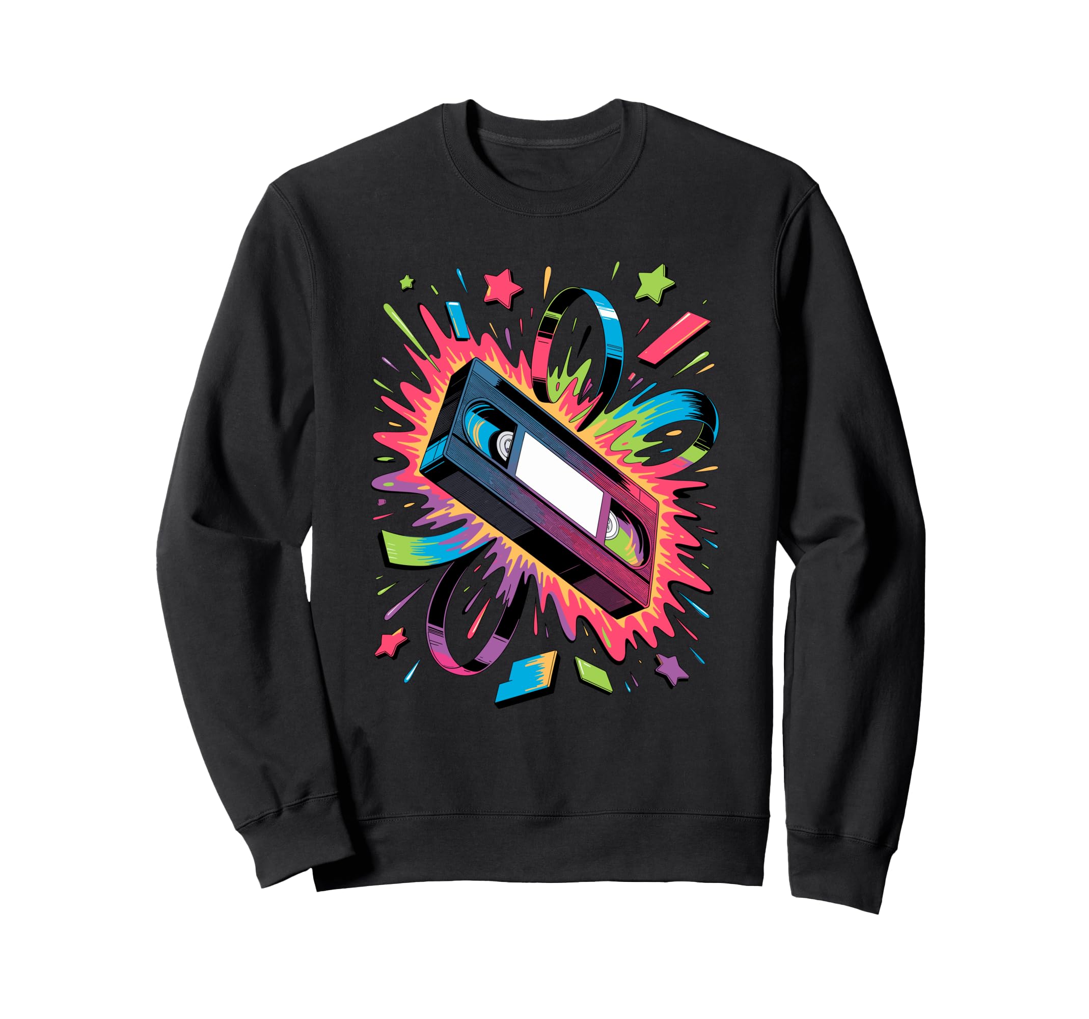 Splash Art Cassette Player Music Sweatshirt - Fun Novelty Design Men Women - T-Shirt, Sweatshirt, Hoodie