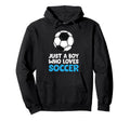 Just Who Loves Soccer Hoodie - Minimalist Print for Adults - T-Shirt, Sweatshirt, Hoodie