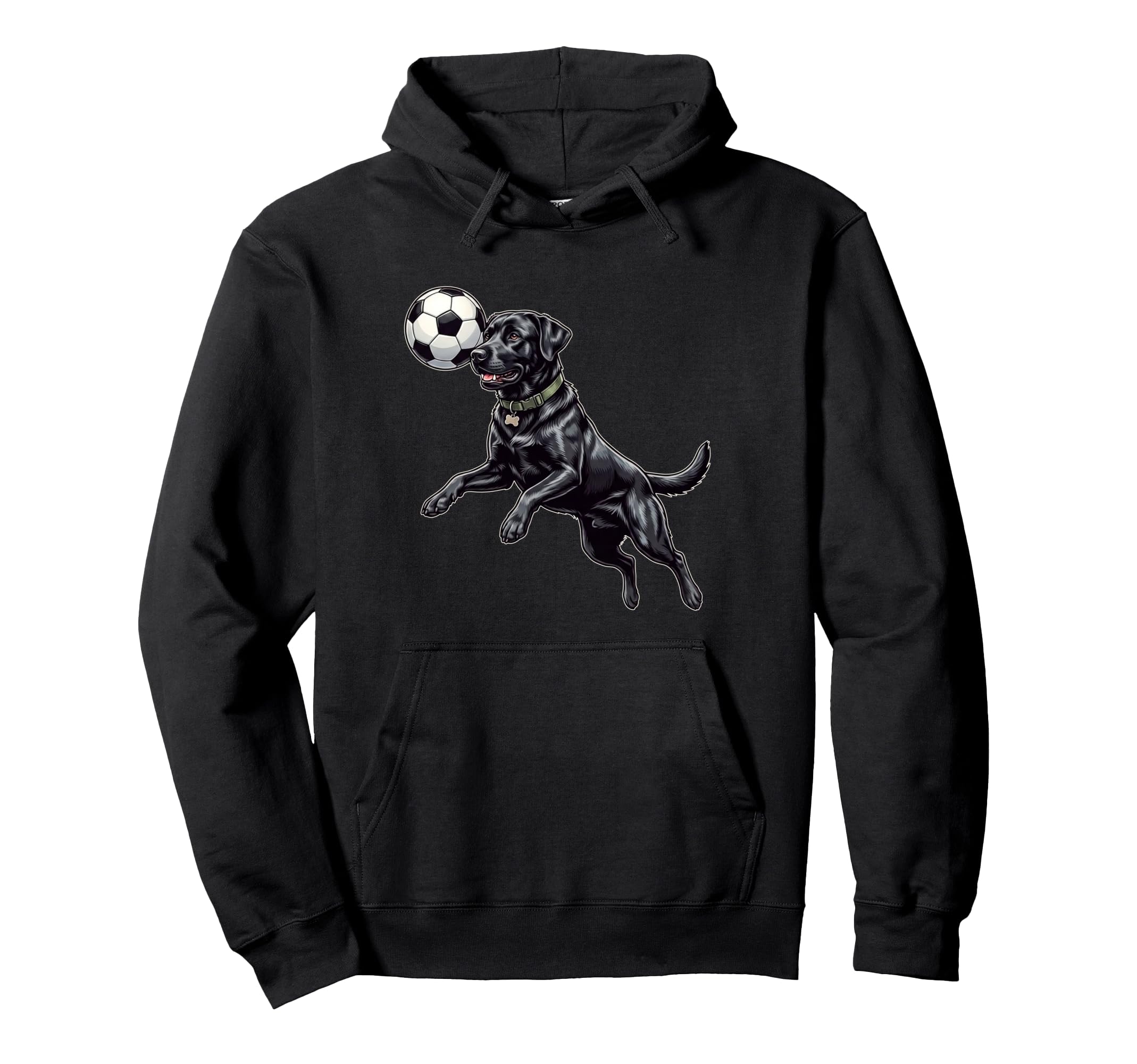 Funny Black Labrador Soccer Player Hoodie - Casual Everyday Wear Unisex - T-Shirt, Sweatshirt, Hoodie