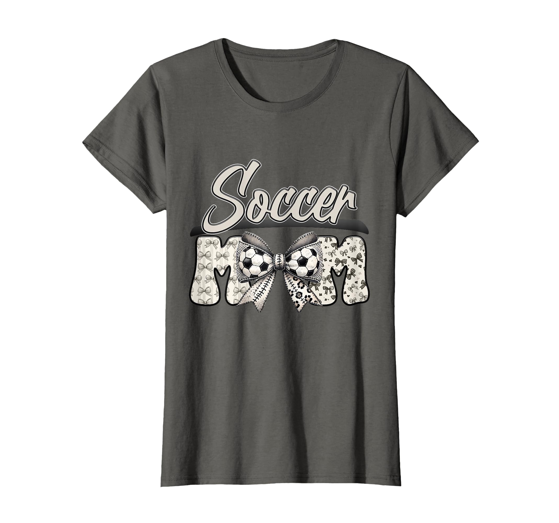 Mothers Day Soccer Mom Bow T-Shirt - Trendy Graphic Men Women - T-Shirt, Sweatshirt, Hoodie