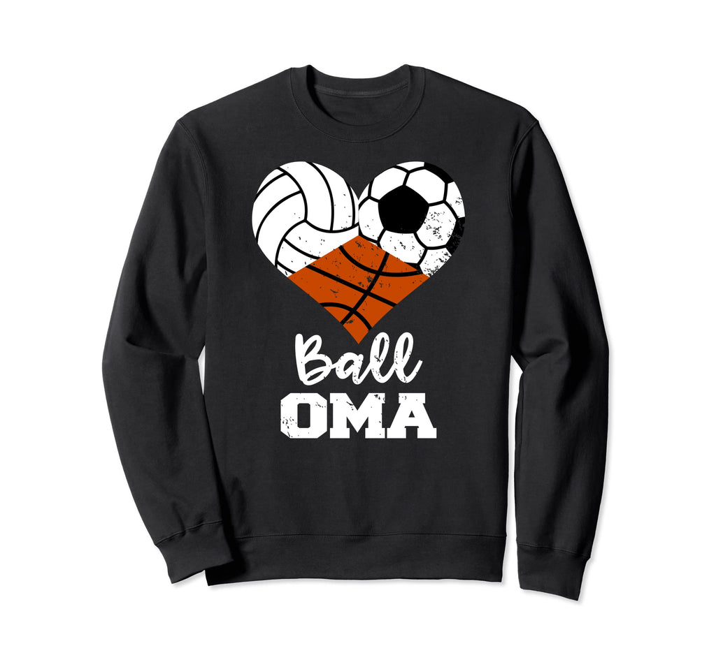 Ball Oma Heart Funny Volleyball Soccer Sweatshirt - Trendy Graphic Unisex - T-Shirt, Sweatshirt, Hoodie