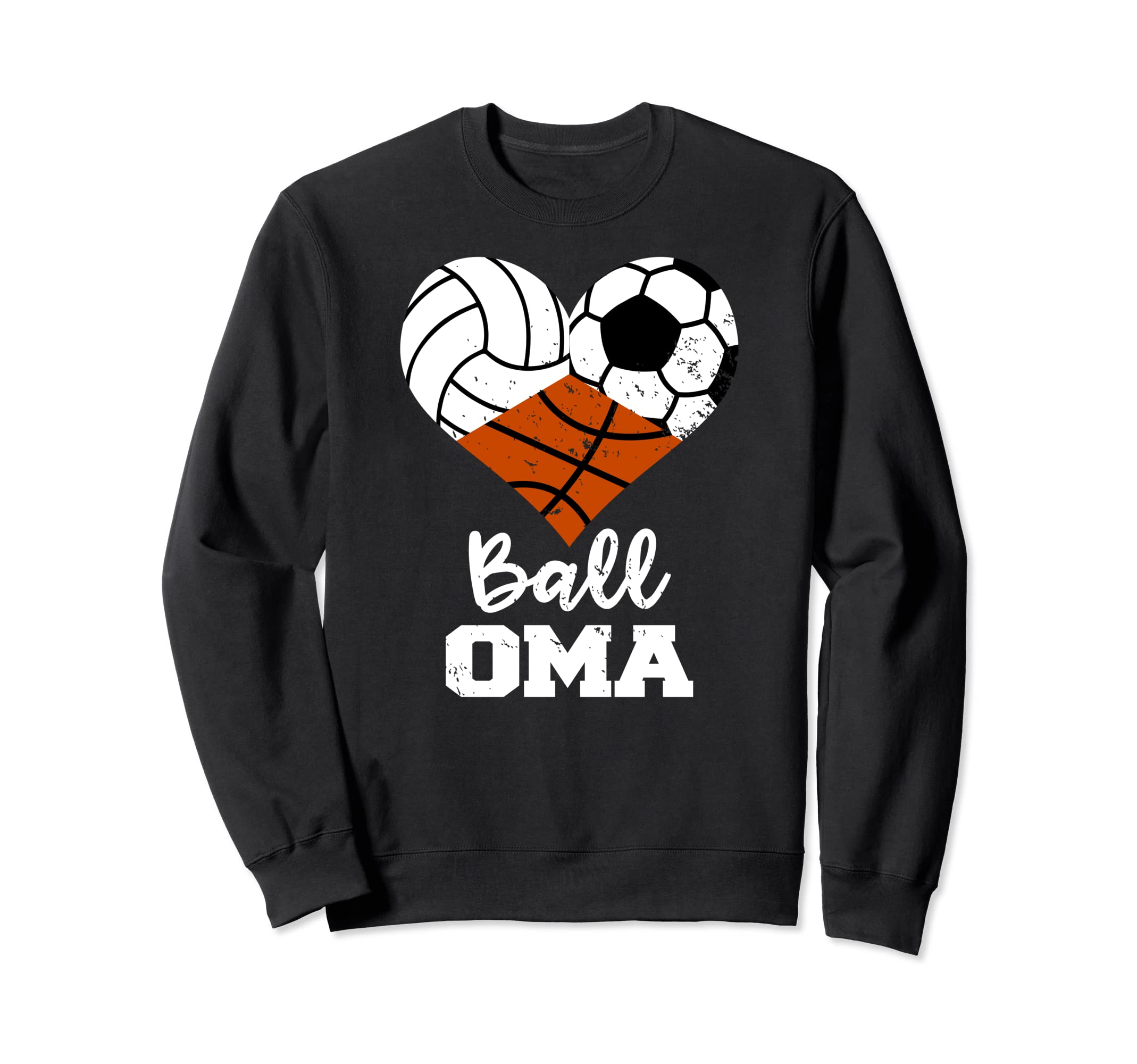 Ball Oma Heart Funny Volleyball Soccer Sweatshirt - Trendy Graphic Unisex - T-Shirt, Sweatshirt, Hoodie