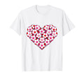 Heart Shaped Soccer Ball Pattern T-Shirt - Casual Everyday Wear Men Women - T-Shirt, Sweatshirt, Hoodie
