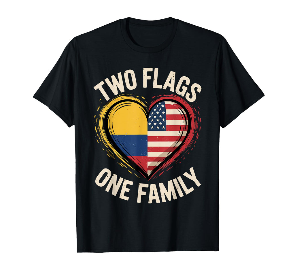 Two Flags One Family American T-Shirt - Fun Novelty Design for Adults - T-Shirt, Sweatshirt, Hoodie
